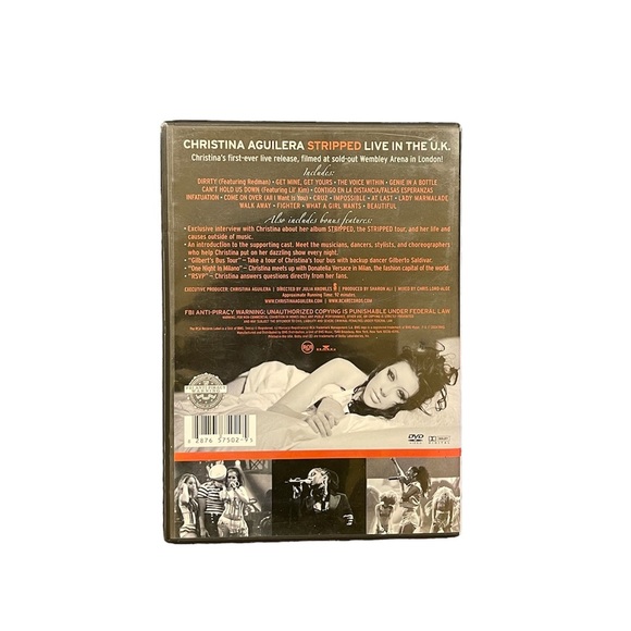 Christina Aguilera Stripped Live In The U.K. Concert DVD with 2007 Ticket Stub - Picture 2 of 7